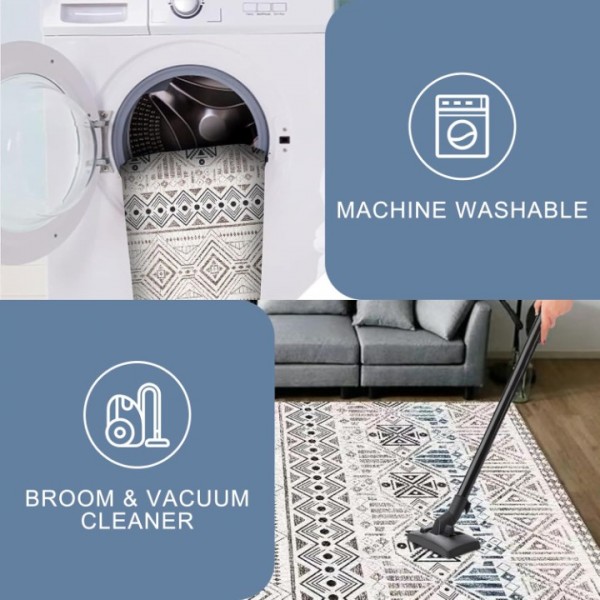 stusgo 200x300cm Vintage Carpet Mat for Bedroom Kitchen Living Room, Non-Slip Washable Rugs Vintage Carpet Mat Indoor Rugs Modern Soft Abstract Rugs Home Decor