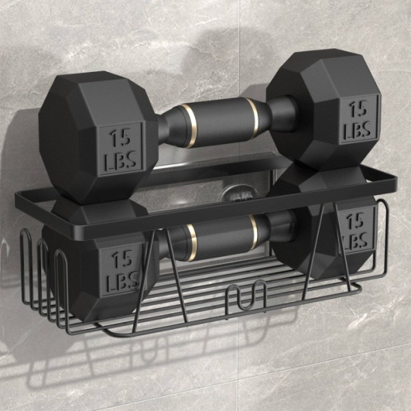 stusgo Shower Caddy, Self-Adhesive Shower Shelves No Drilling 5 Pack Stainless Steel Bathroom Shower Caddy Wall Mounted Large Capacity Shower Shelf for Indoor Shower (Black)