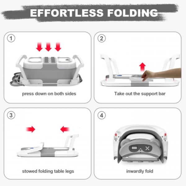 stusgo Collapsible Baby Bathtub,baby Bath Tub with Soft Cushion & Thermometer(grey)