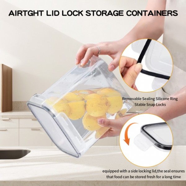 stusgo 28 Pack Airtight Food Storage Containers with Lids, BPA Free Clear Pantry Storage Container for Kitchen Food Pantry Organizers and Storage, Plastic Pantry Organiser for Cereal,Flour and Sugar