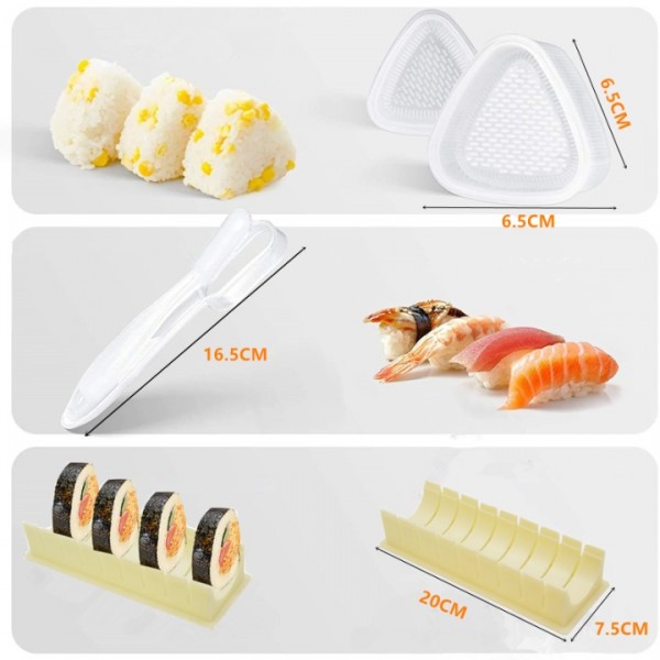 stusgo 27pcs Sushi Making Kits,DIY Sushi Makers Kit Tools for Beginners and Professionals Gift，sushi set with Bamboo Sushi Rolling Mat Set, sushi mold, Two-Compartment Spice Plate, Knife, Chopsticks