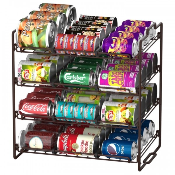 4 Tiers Stackable Can Rack Organizer, Wear-resista...
