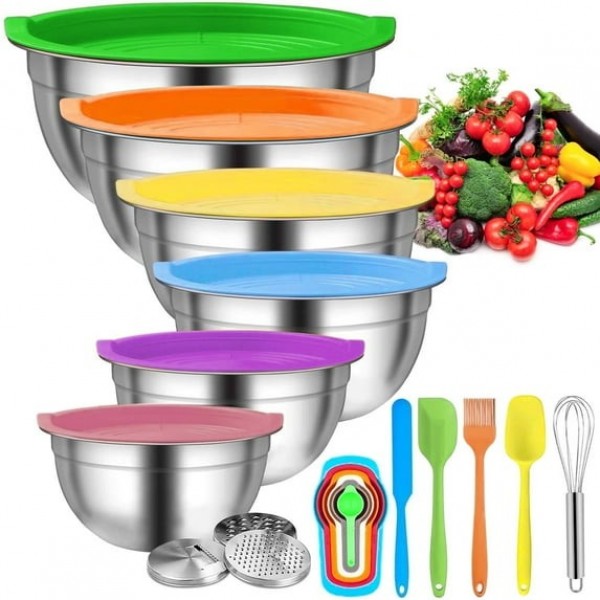 stusgo 7 Pcs Mixing Bowls with Lids （5、4、3�...