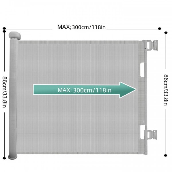 stusgo Durable Portable fence grey Mesh Baby Gate/ Dog Gate, Extra Wide Safety Gates 35" Tall, Extends up to 118" for Doorways, Stairs, Hallways, Banisters Indoor and Outdoor