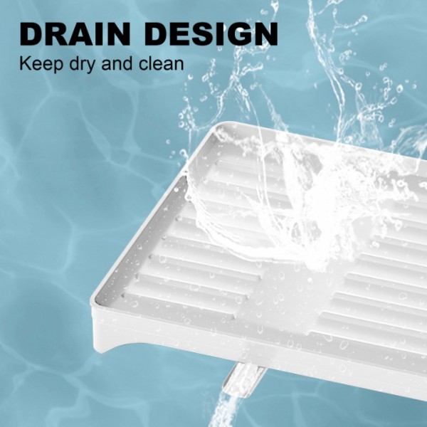 stusgo Foldable Over The Sink Dish Drying Rack with Drainage,Stainless Steel Large Multifunctional Dish Racks,Rustproof Dish Rack for Kitchen Counter Organization 2 Tier White