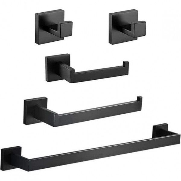 5-Piece Bathroom Hardware Set Square