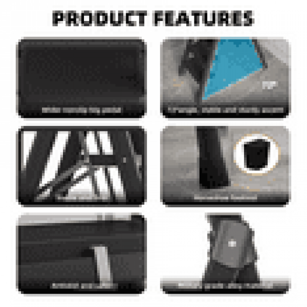 stusgo 6 Step Steel Ladder Folding Step Stool with Tool Holder for Easy Use-Black