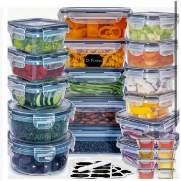 stusgo 48 Pack Glass Food Storage Containers with ...