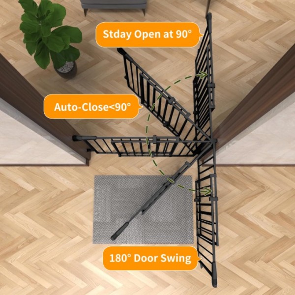 stusgo 29.33-43.9" Adjustable Width Baby Gate for Babies, Elders and Pets,Height 29.1 In (Black)