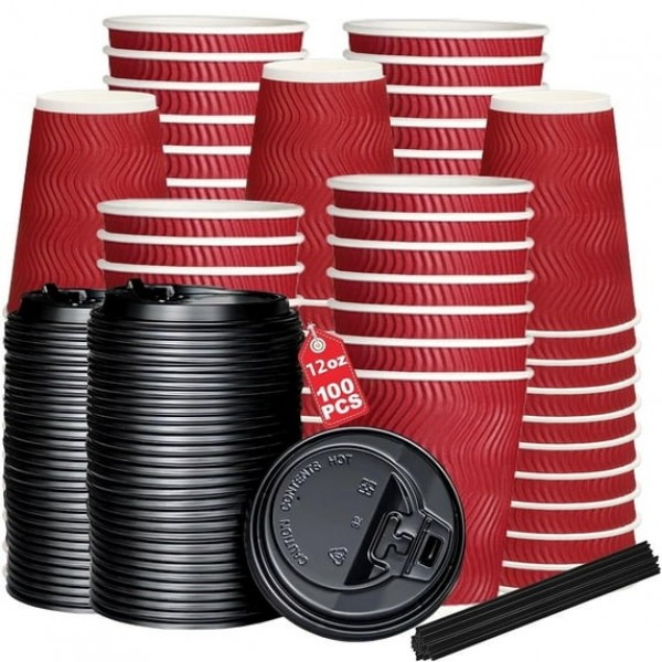  stusgo 12oz Paper Cups,100 Pcs Disposable Paper C...