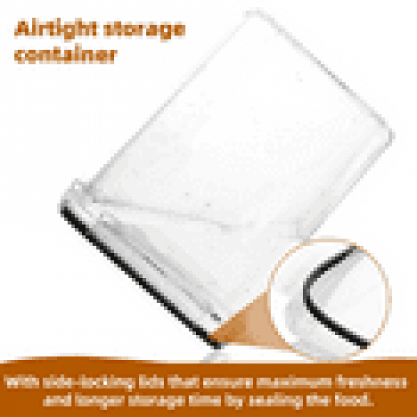 stusgo 4 Pcs 5.2L/183Oz Square Airtight Cereal Container Flour Storage with Lids, Plastic Kitchen and Organization Canisters for Cereal, Includes Spoons, Labels and a Pen