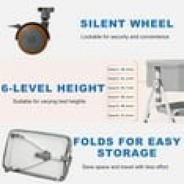 stusgo 5-in-1 Folding Baby Bassinet ,6 Height Adjustable withwith Lockable Wheels(Gray)