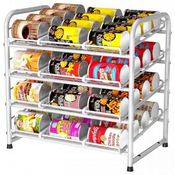 4 Tiers Stackable Can Rack Organizer, Wear-resista...