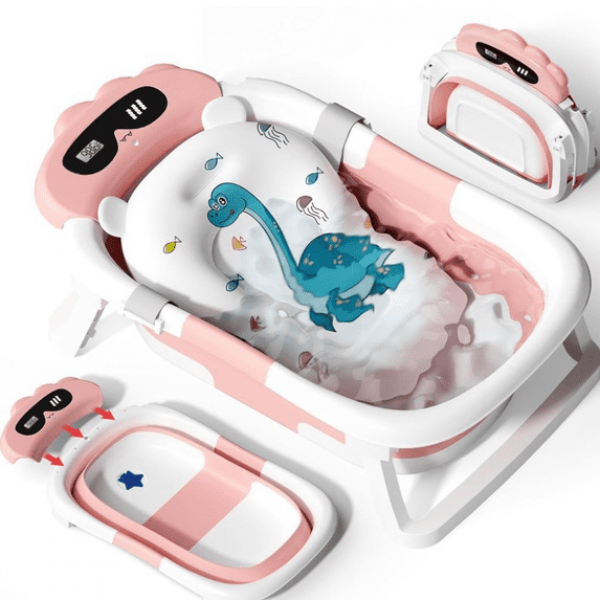 stusgo Collapsible Baby Bathtub, Plastic Dinosaur ...