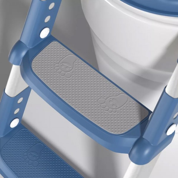 stusgo Potty Training Seat with Step Stool Ladder, Potty Training Toilet for Kids Boys Girls,Comfortable Safe Potty Seat with Anti-Slip Pads Folding Ladder(Blue)
