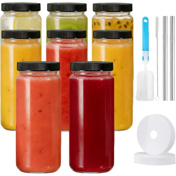 stusgo 16Oz Glass Bottles with Lids,BPA Free,Clear...