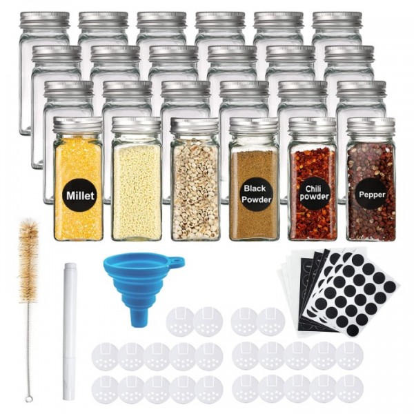 Stusgo 24-Piece Glass Spice Organizer with Labels,...