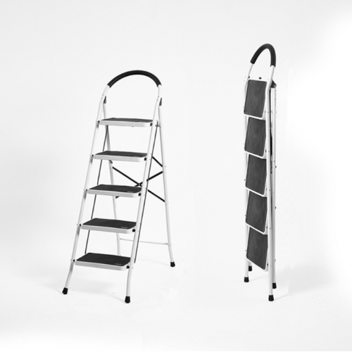 stusgo 5 Step Steel Ladder Folding Step Stool with...