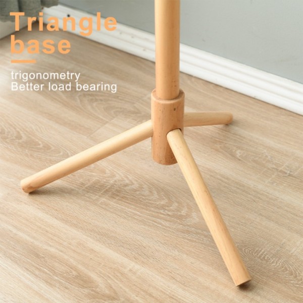 Coat Rack Freestanding,Wooden Coat Tree with 8 Hooks and 3 Adjustable Section Height for Bedroom, Hallway, Entrance,Office,Coat Hanger Percheros for Jackets Sweater Hat Bag Wigs