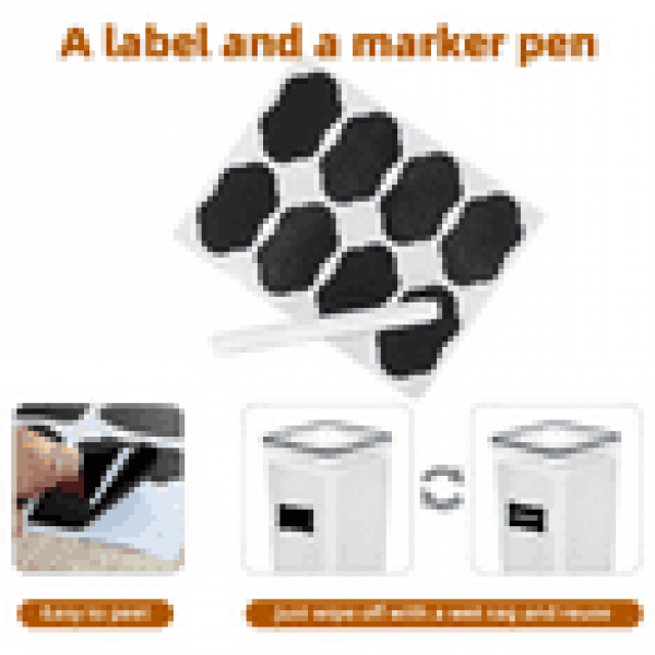 stusgo 4 Pcs 5.2L/183Oz Square Airtight Cereal Container Flour Storage with Lids, Plastic Kitchen and Organization Canisters for Cereal, Includes Spoons, Labels and a Pen