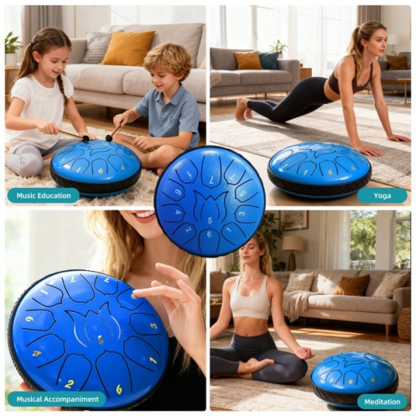 stusgo Steel Tounge Drum 6 Inch 11 Notes,Handpan Drum for Kids & Adults for Outdoor & Indoor Use
