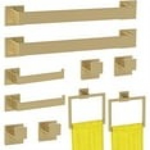 Stusgo 10-Piece Square Bathroom Hardware Set（Gol...