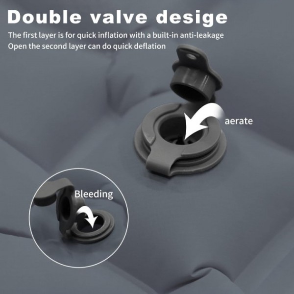 Camping Sleeping Pad,10cm Thick Sleeping Air Mattress with Pillow,Self Inflating Camping Sleeping,Compact Camping Mattress Pad Built-in Foot Pump for Backpacking, Hiking, Traveling (Double)