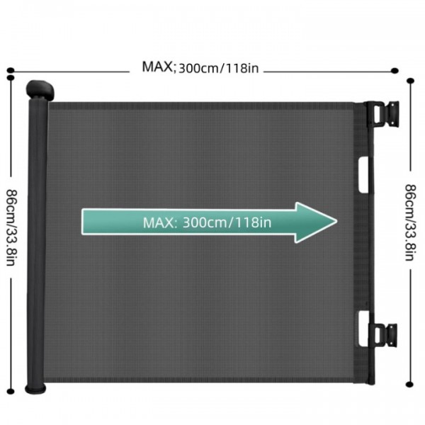 stusgo Durable Portable fence black Mesh Baby Gate/ Dog Gate, Extra Wide Safety Gates 35" Tall, Extends up to 118" for Doorways, Stairs, Hallways, Banisters Indoor and Outdoor