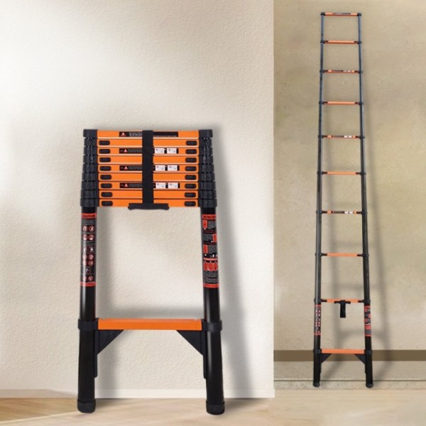 stusgo 12.8FT Telescoping Ladders, 3.9M Carbon Ste...