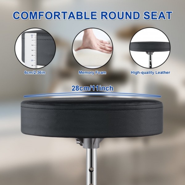 stusgo Drum Throne Heavy Duty - 40-58cm Height Adjustable, Padded Seat Drummer Stool