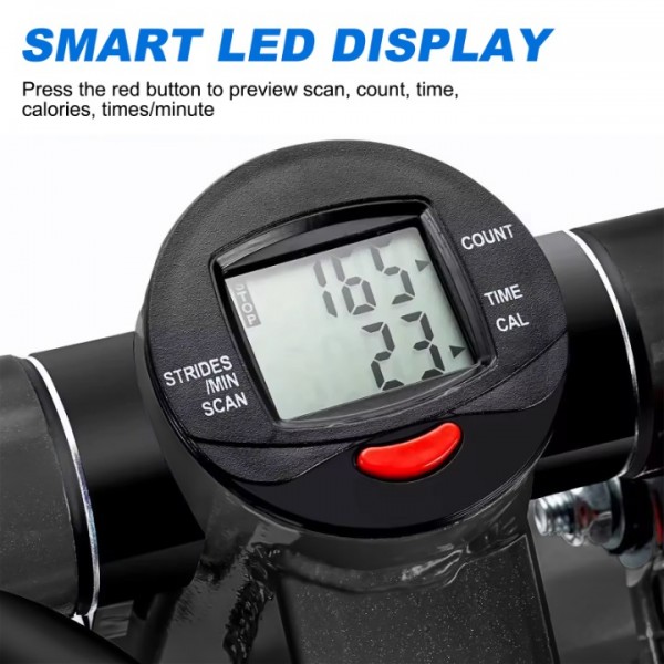 stusgo Stepper for Exercise, Portable Mini Stair Stepper with Digital Display, Stepper with Resistance Bands for Exercise, Suitable Up and Down Swing Twist for Home, Office, Outdoor (Black)