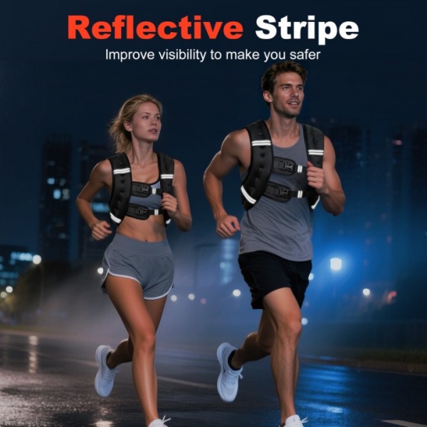 stusgo Adjustable Weighted Vests, 8kg Strength Training Weight Vests with Detachable Phone Pouch for Workout Vest