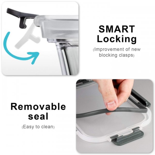 stusgo 30 Pack Glass Food Storage Containers with Lids, Airtight Leak Glass Meal Prep Glass Containers, 3 Size Lunch Glass Containers, BPA Free，Reusable for Kitchen Organization (15 pcs Black)