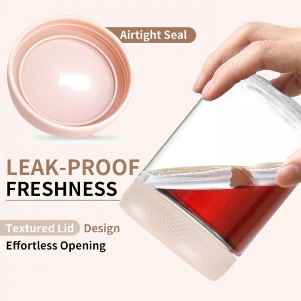 6 Pack 16 oz Overnight Oats Container Jar with Screw Lid - Wide Mouth Mason Salad Jars, Airtight Glass Food Storage Containers for Yogurt Spice Snacks Sugar（480ml）