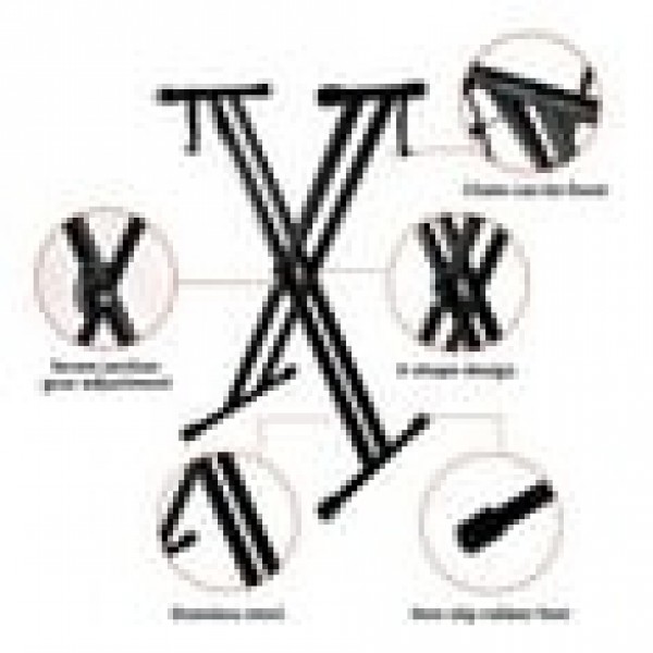 stusgo Piano Keyboard Stand, X-shaped Adjustable and Portable Digital Piano Stand with Locking Chain