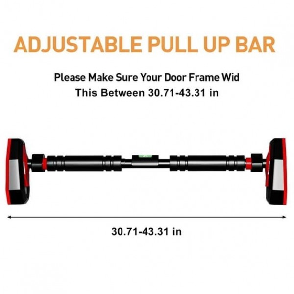 stusgo Pull Up Bar for Doorway No Screws, Adjustable Chin Up Bar for Door Frame, Strength Training Pull-Up Bars for Home, Width 30.7-44.3 Inches with Locking Mechanism, No Punching