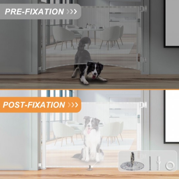 stusgo Durable Portable fence white Mesh Baby Gate/ Dog Gate, Extra Wide Safety Gates 35" Tall, Extends up to 118" for Doorways, Stairs, Hallways, Banisters Indoor and Outdoor