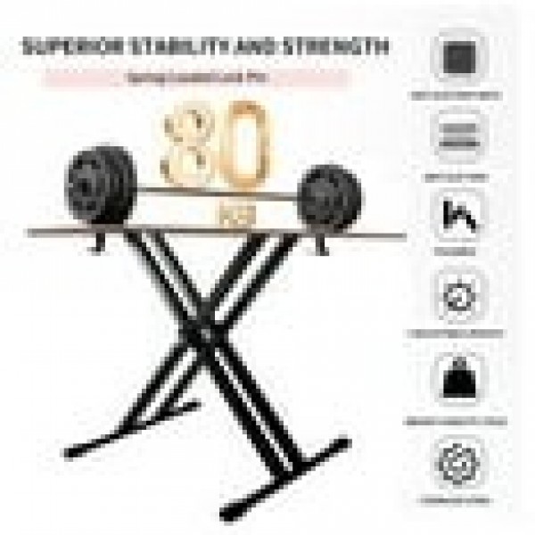 stusgo keyboard stand and bench, Adjustable Digital Piano Stand with Locking Chain-Large