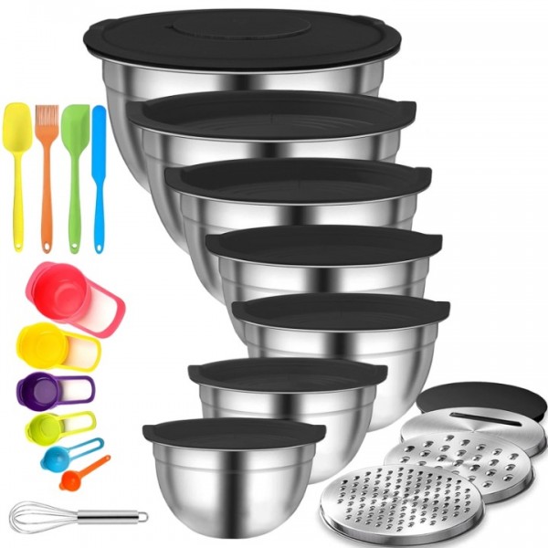 stusgo 7 Pcs Mixing Bowls with Lids （5、4、3�...