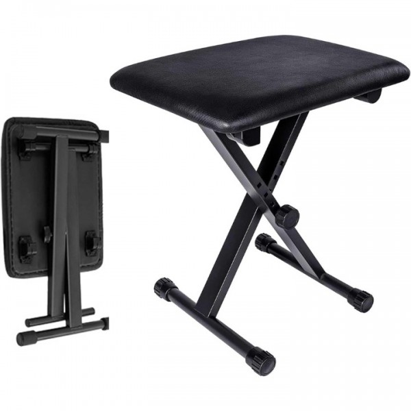 stusgo Keyboard Bench, Adjustable Black Piano Benches, Keyboard Chair, 3-Level Lifting Piano Stool