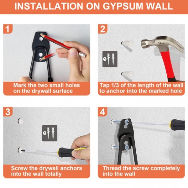 stusgo 16 Pack Garage Hooks Heavy Duty, stusgo Utility Steel Garage Storage Hooks, Wall Mount Tool Organizer for Heavy Weight (Black)