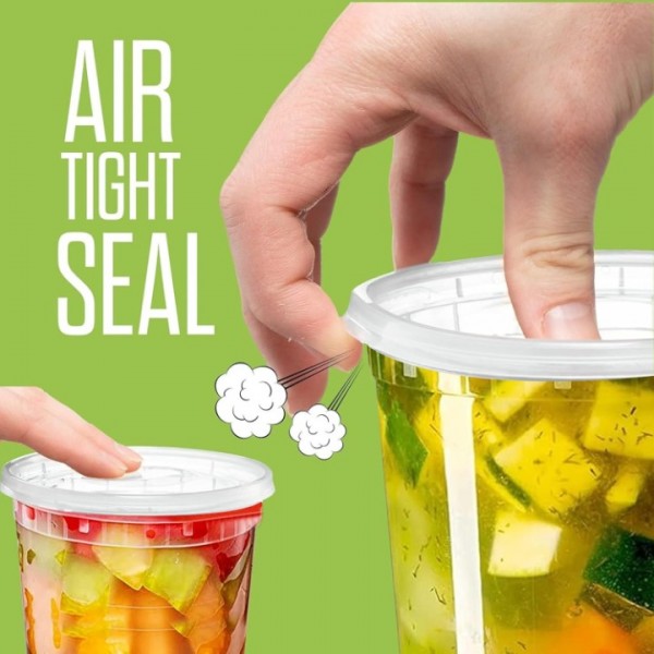 Food Storage Containers 60-Piece Set with Airtight Lids - 20x8oz, 20x16oz, 20x32oz, BPA-Free, Microwave Safe