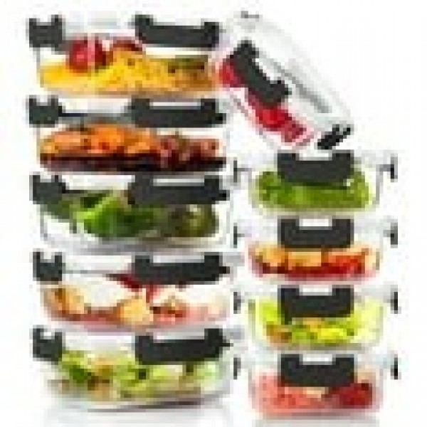 stusgo 20 Pack Glass Food Storage Containers with ...