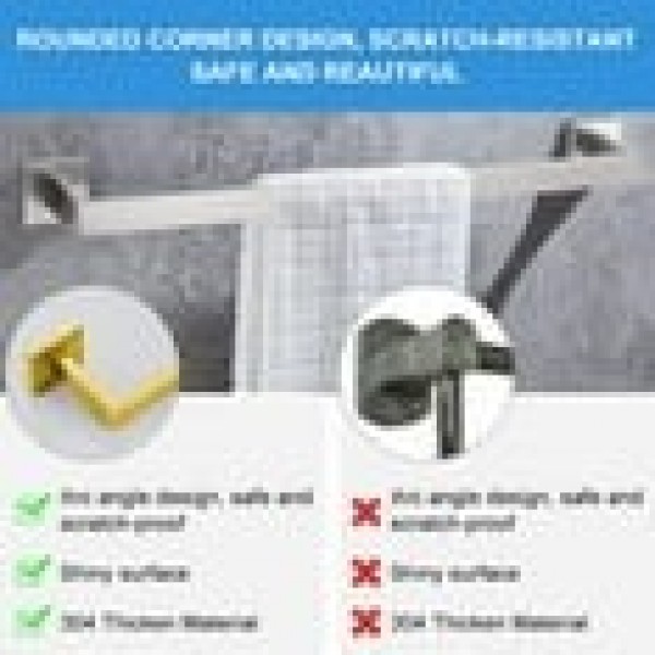 Stusgo 10-Piece Square Bathroom Hardware Set（Gold）