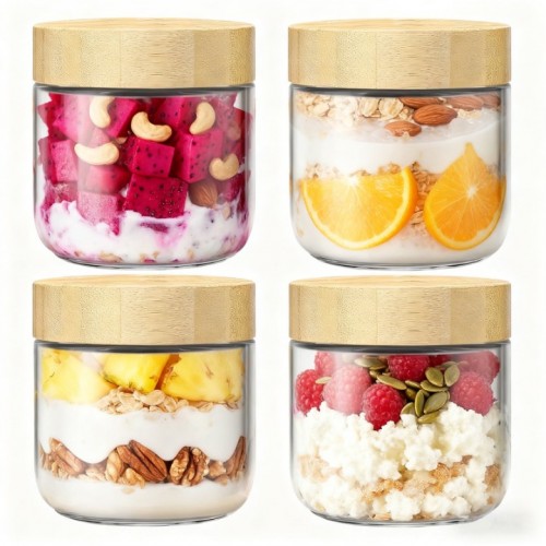stusgo 6 Pack 10 Oz Glass Overnight Oats Container...