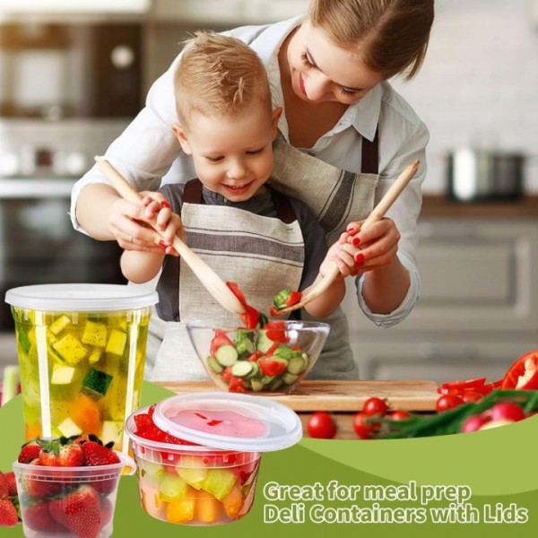 Food Storage Containers 60-Piece Set with Airtight Lids - 20x8oz, 20x16oz, 20x32oz, BPA-Free, Microwave Safe