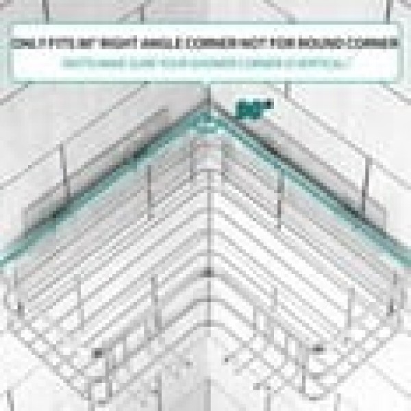 stusgo Corner Shower Caddy 2 Pack, Bathroom Shower Organizer Shelves, No Drilling Corner Shower Shelves Shampoo Holder with 8 Hooks and 6 Adhesives（Silver Gray）