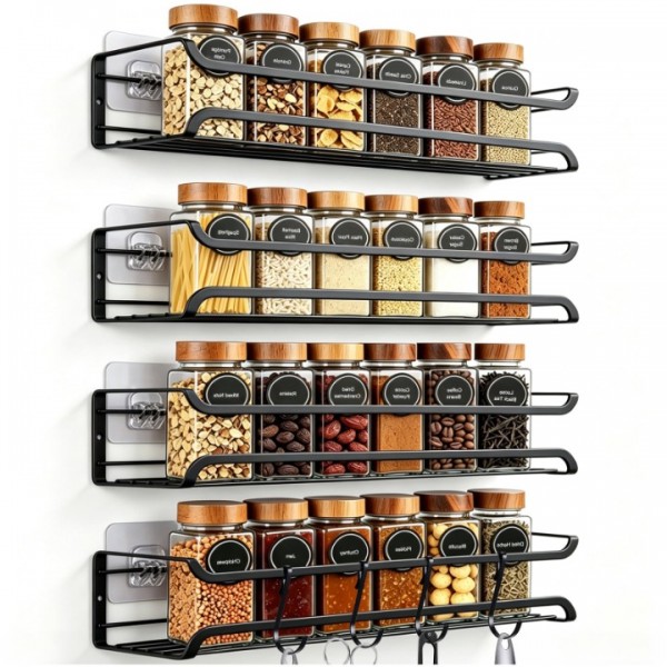stusgo 4-Tier Spice Rack Organizer for Cabinet Doo...