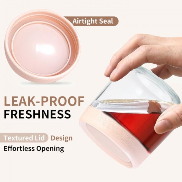 6 Pack 16 oz Overnight Oats Container Jar with Screw Lid - Wide Mouth Mason Salad Jars, Airtight Glass Food Storage Containers for Yogurt Spice Snacks Sugar（350ml）