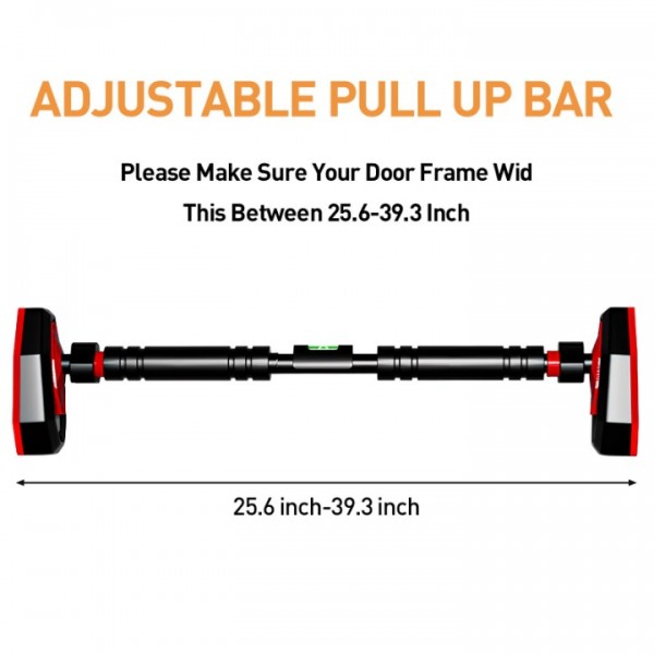stusgo Pull Up Bar for Doorway No Screws, Adjustable Chin Up Bar for Door Frame, Strength Training Pull-Up Bars for Home, Width 25.6-39.3 Inches with Locking Mechanism, No Punching